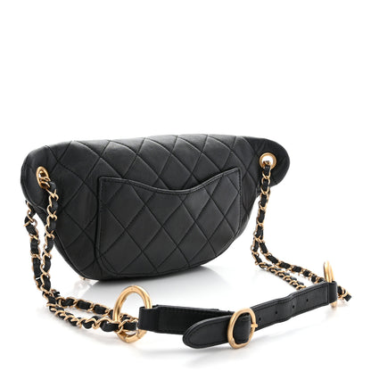 Chanel Lambskin Quilted All About Chains Waist Belt Bag Black 3 of 10