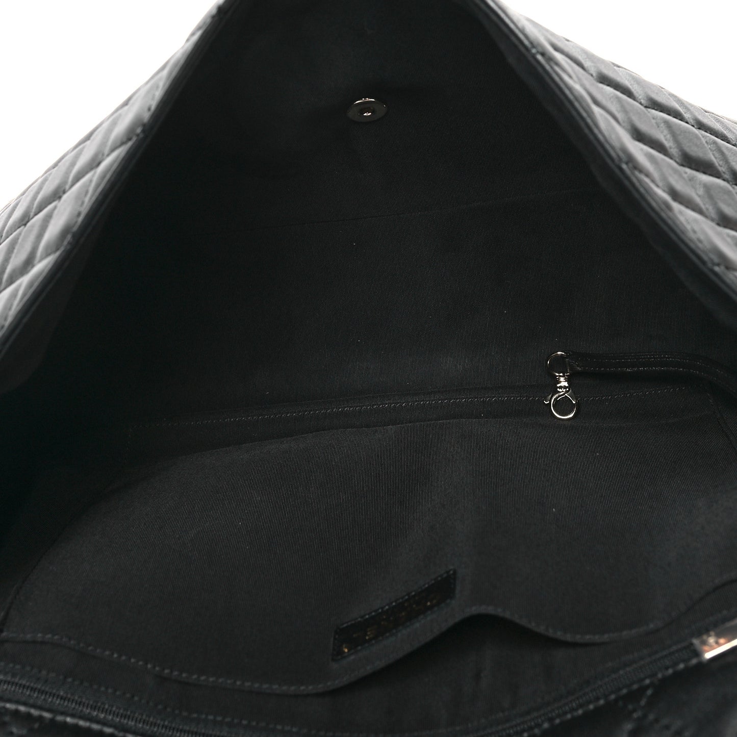 Metallized Calfskin Quilted Small XXL Travel Flap Bag Black