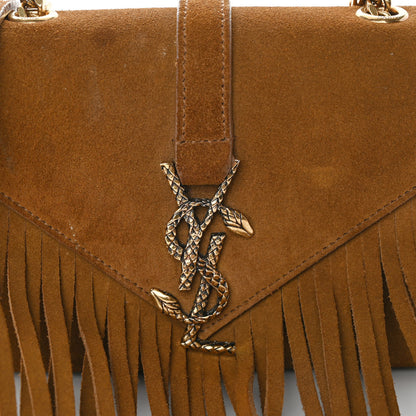 Saint Laurent Suede Fringe Baby Monogram Satchel Light Ocre 9 of 14