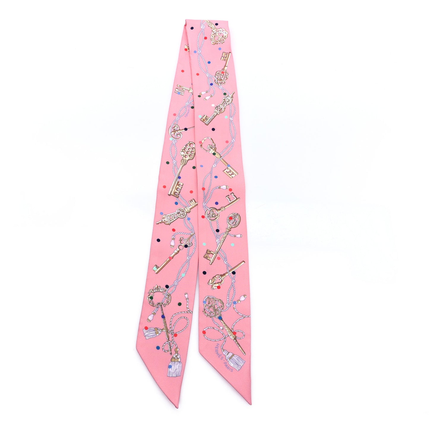 Silk Les Cles A Pois Twilly Rose Beige Multicolor