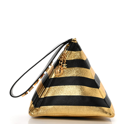 Chanel Metallic Lambskin CC Kheops Pyramid Bag Gold Black 3 of 9