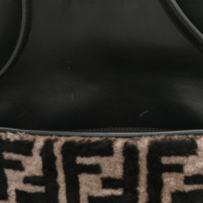 Fendi Shearling Vitello Dolce Macro FF 1974 Baguette White Ice Tortora Tobacco 6 of 11