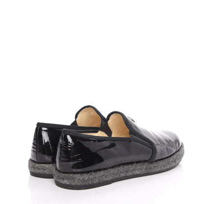 Chanel Patent Calfskin CC Mocassin Loafer Espadrilles 37 Black 4 of 16
