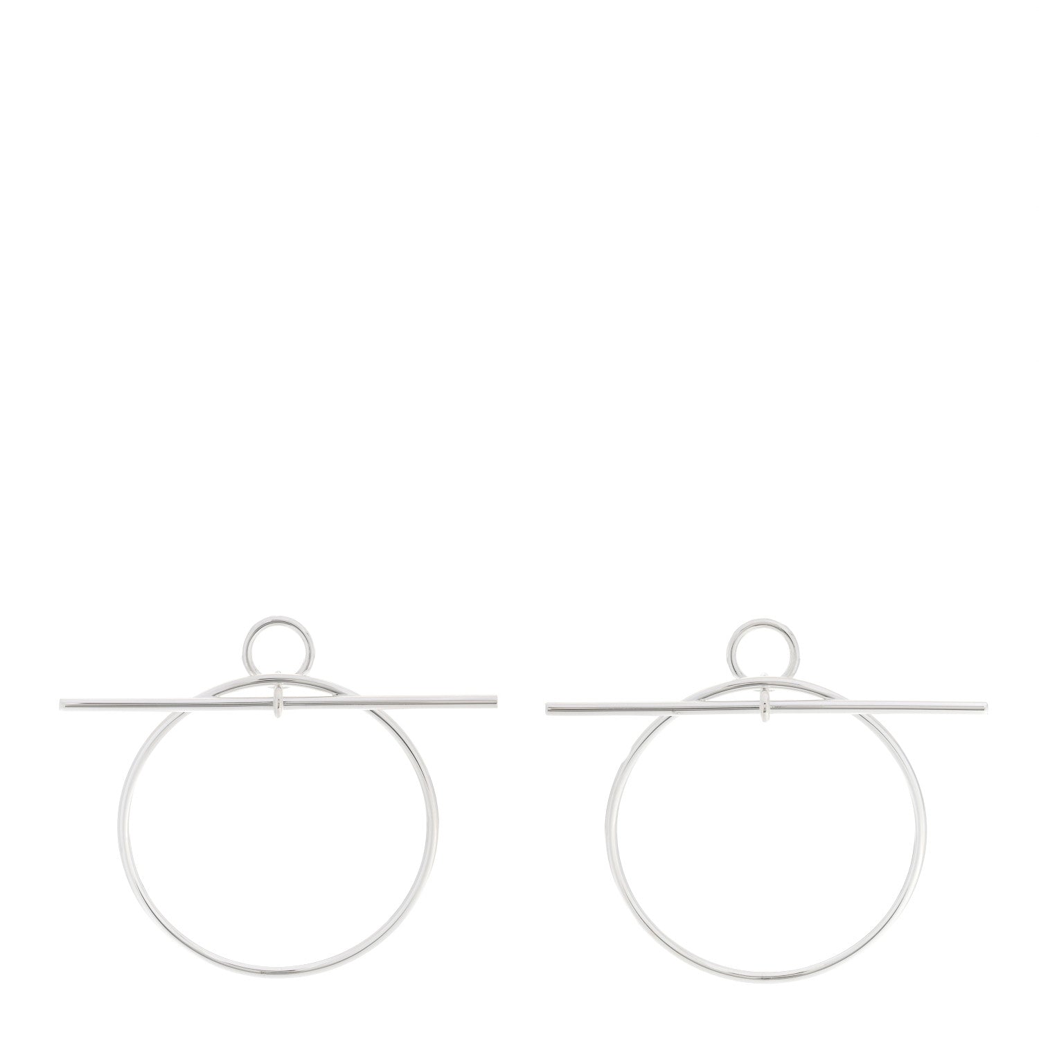Hermes Sterling Silver MM Loop Earrings 1 of 5
