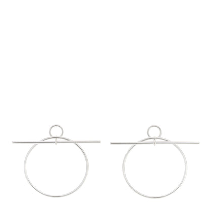 Hermes Sterling Silver MM Loop Earrings 1 of 5