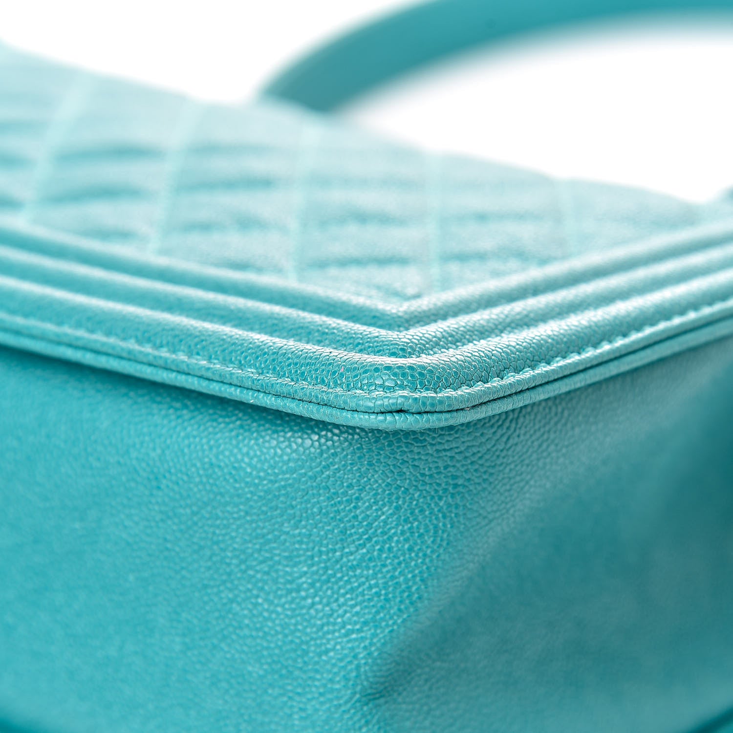 Chanel Caviar Quilted Medium Boy Flap Turquoise 11 of 12