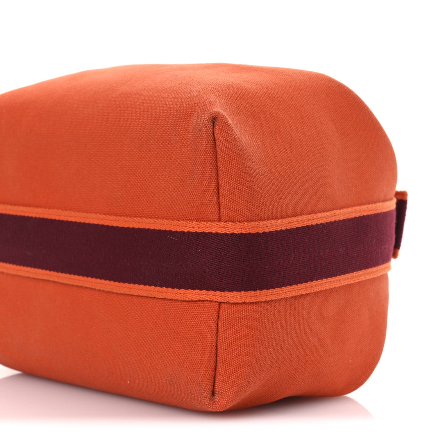 Hermes Canvas Large Bride-A-Brac Pouch Orange Feu Burgundy 9 of 12