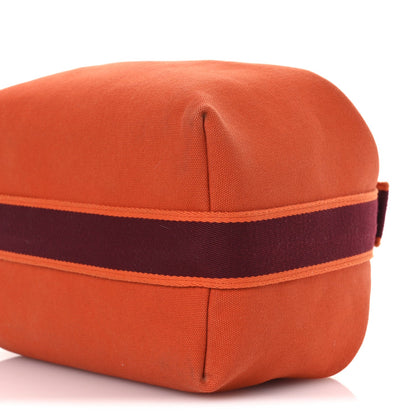 Hermes Canvas Large Bride-A-Brac Pouch Orange Feu Burgundy 9 of 12
