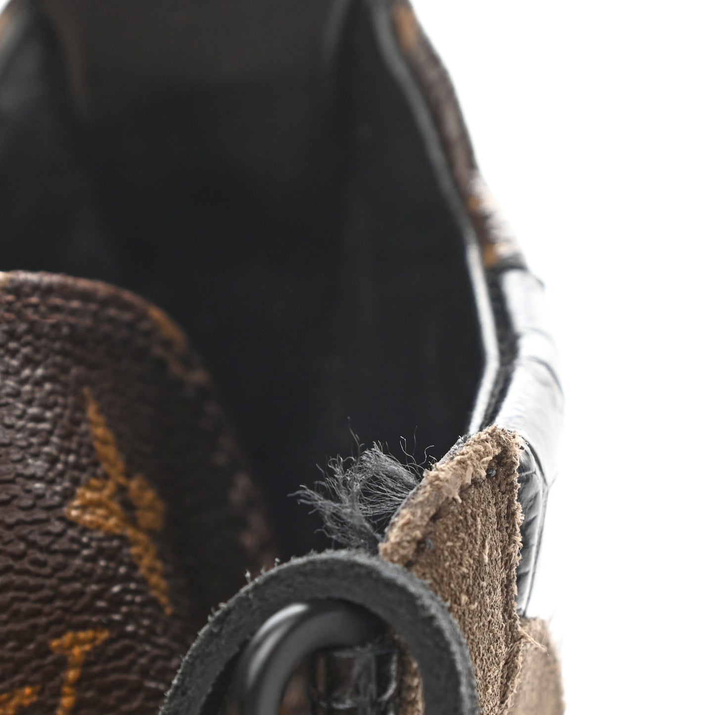 Suede Calfskin Monogram Laureate Platform Desert Boots 38 Taupe