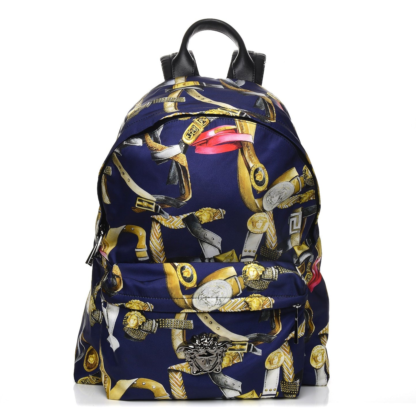 Nylon Palazzo Medusa Belt Print Backpack Blue