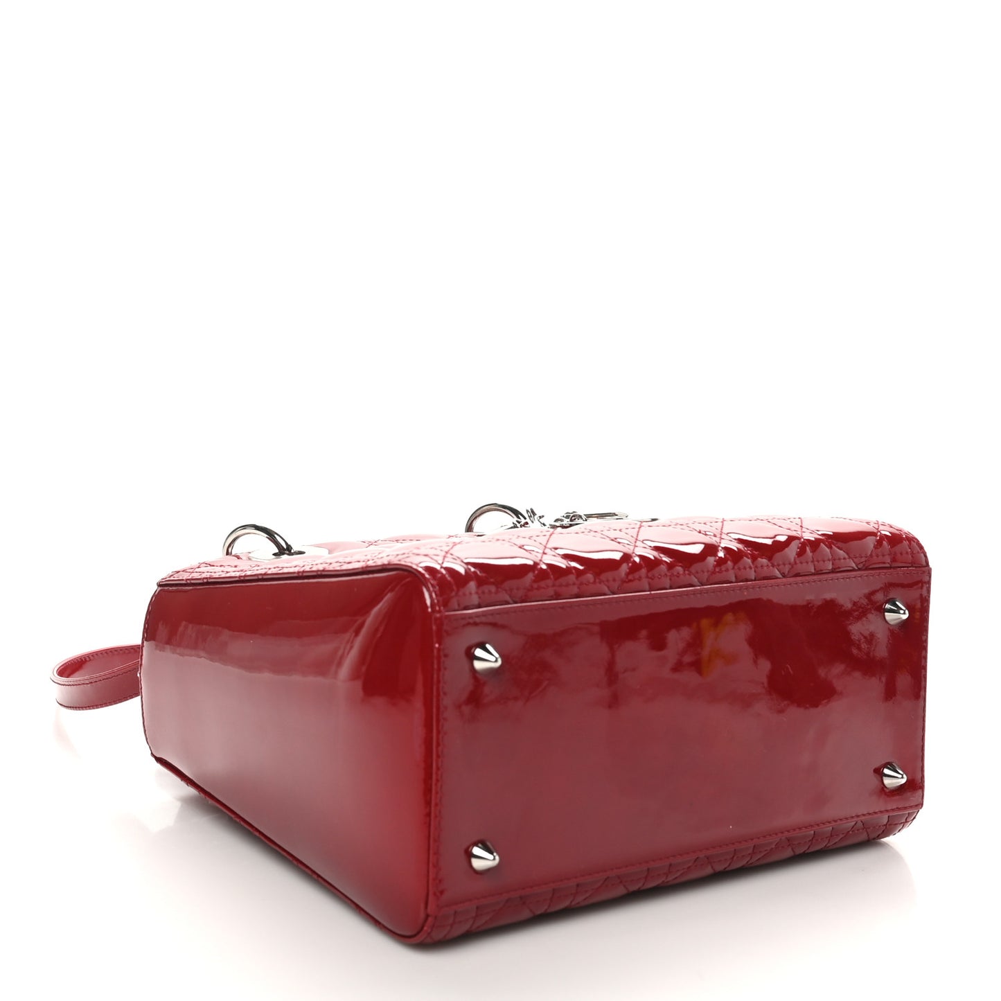 Patent Cannage Medium Lady Dior Red