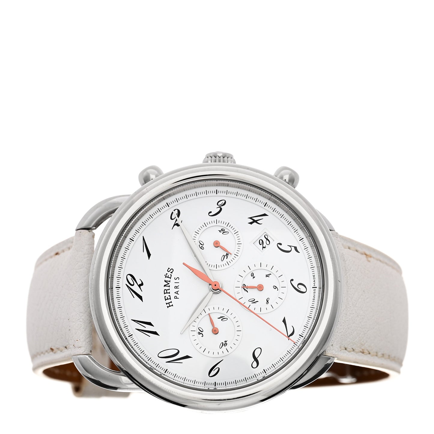 Stainless Steel Epsom 43mm Arceau Chronograph Automatic Watch Blanc