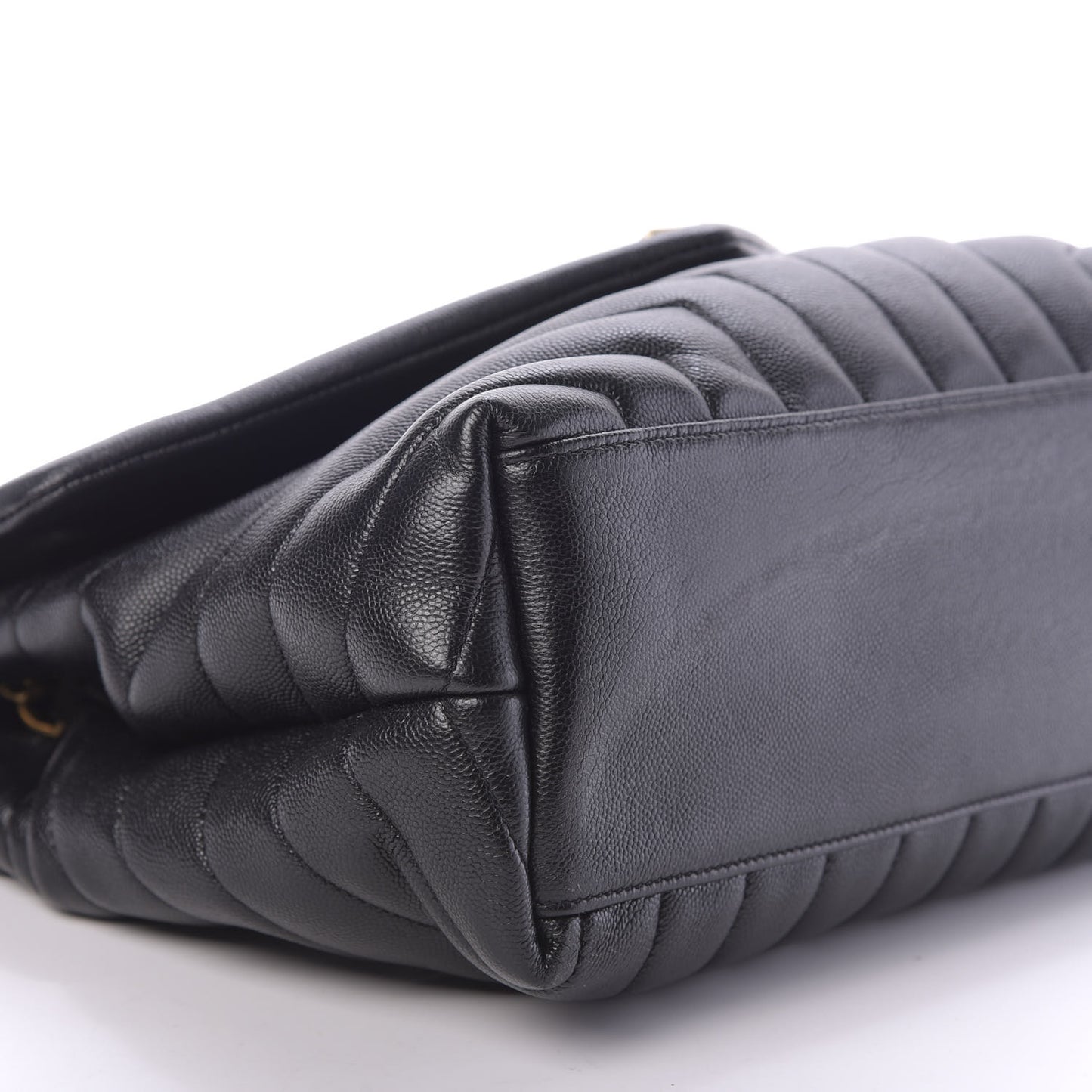 Grain de Poudre Calfskin Y Quilted Monogram Medium Loulou Chain Satchel Black