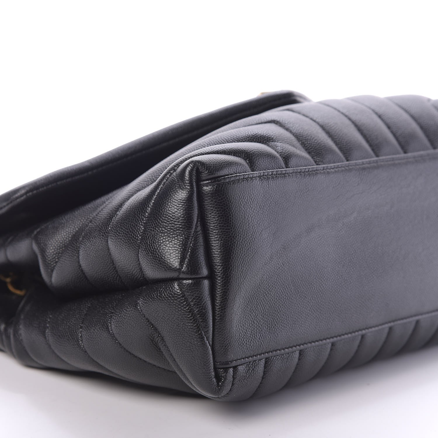Saint Laurent Grain de Poudre Calfskin Y Quilted Monogram Medium Loulou Chain Satchel Black 6 of 10
