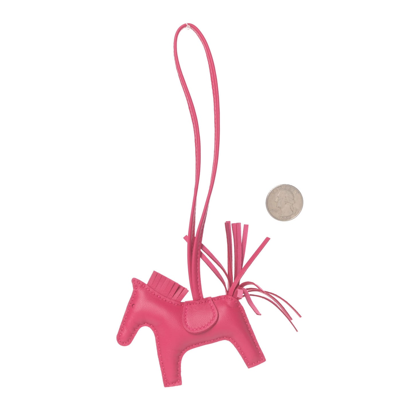 Milo Lambskin Grigri Rodeo Horse Bag Charm PM Rose Mexico