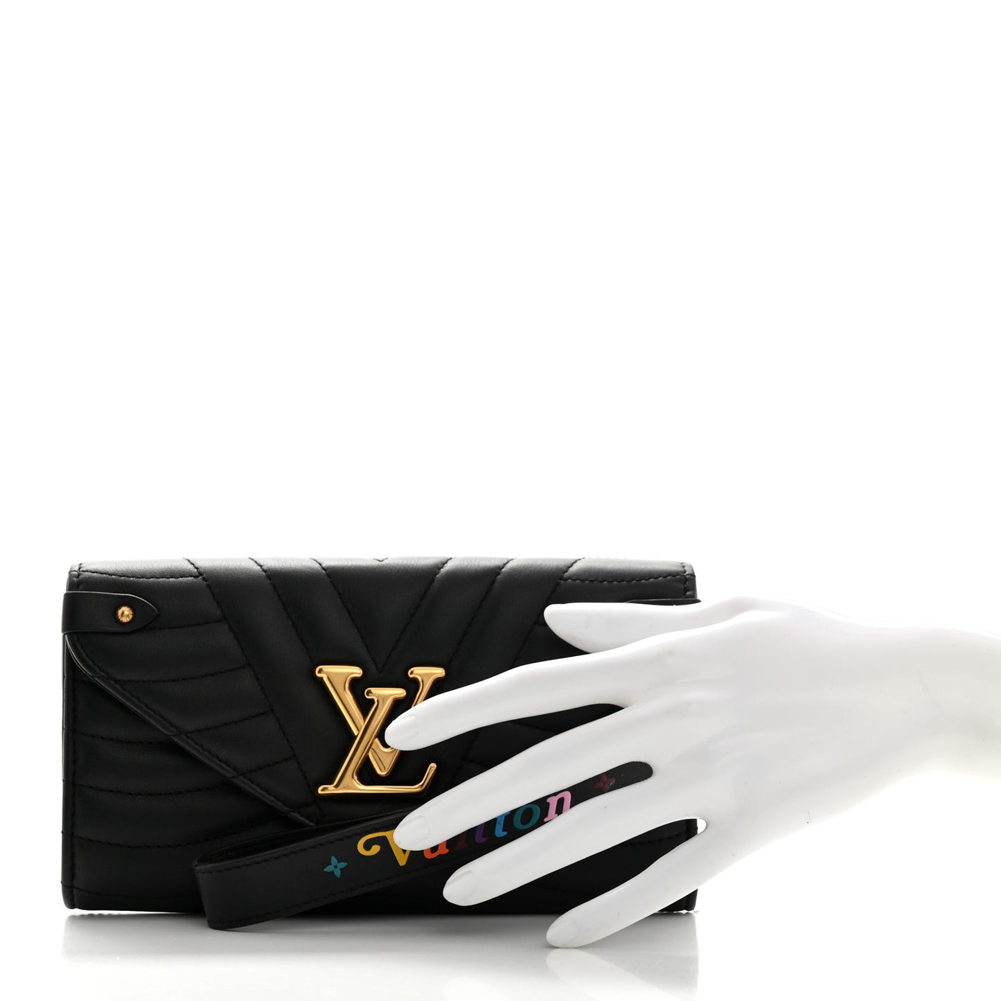 Calfskin New Wave Long Wallet Black