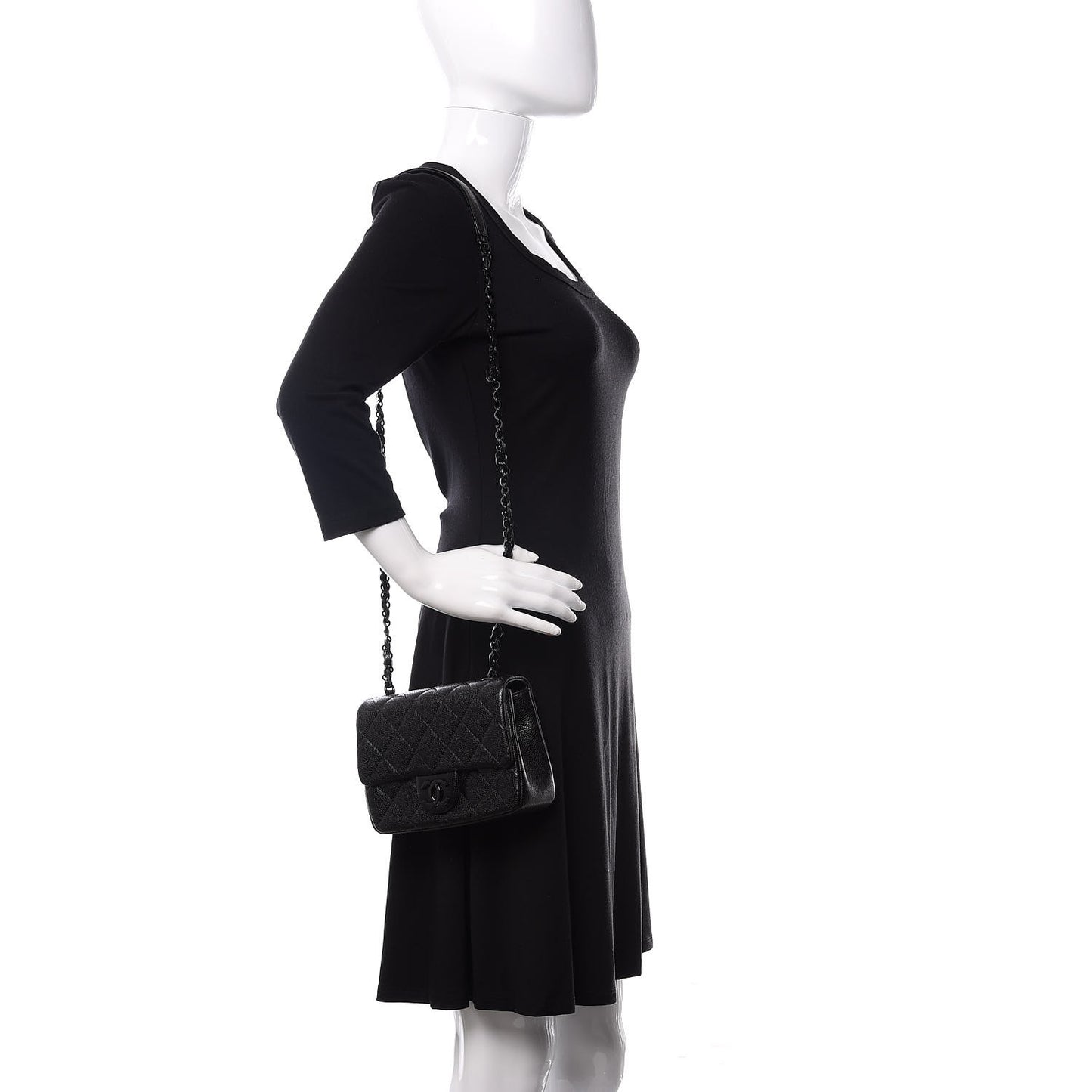 Caviar Quilted Incognito Mini Square Flap Black