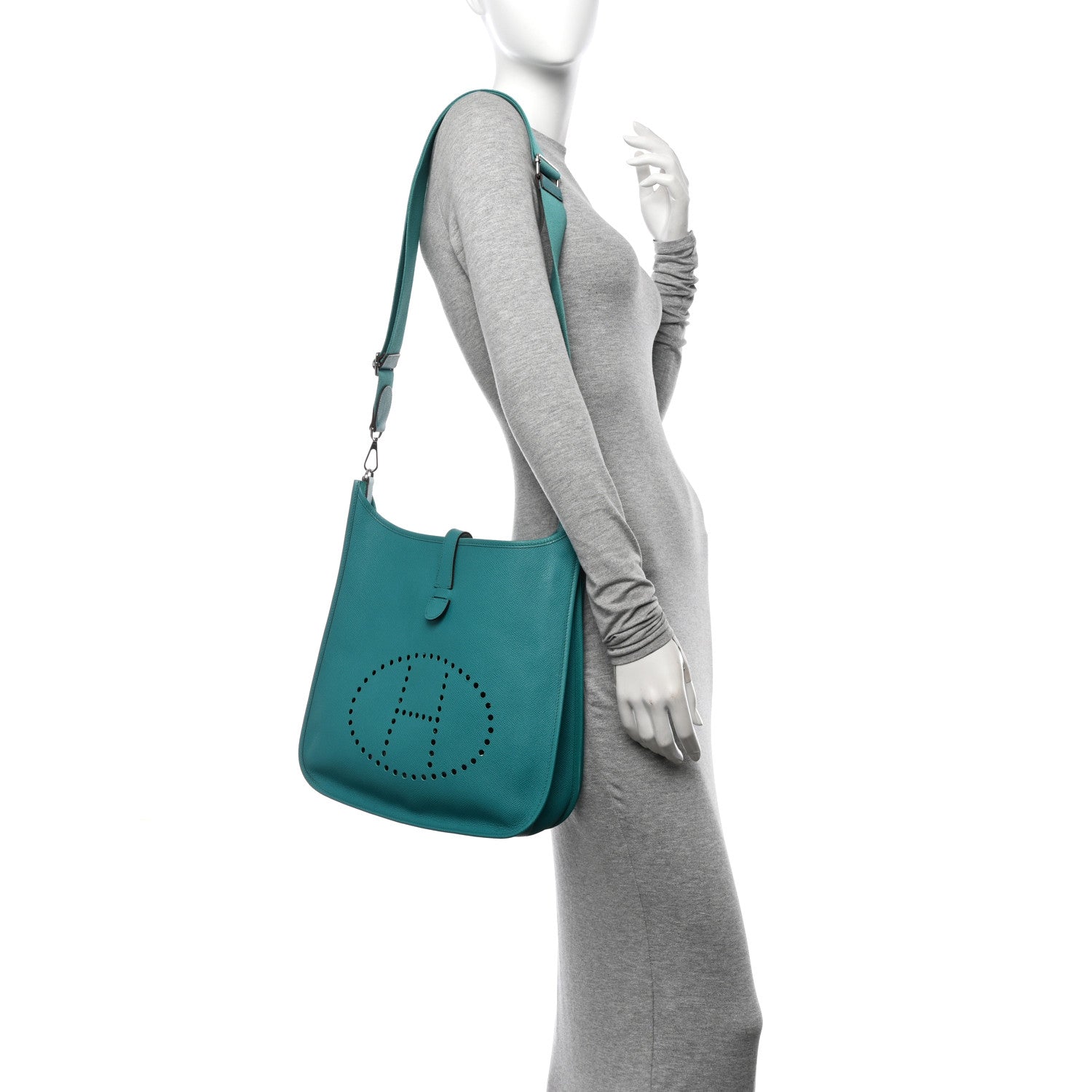 Hermes Epsom Evelyne II GM Bleu Paon 2 of 10
