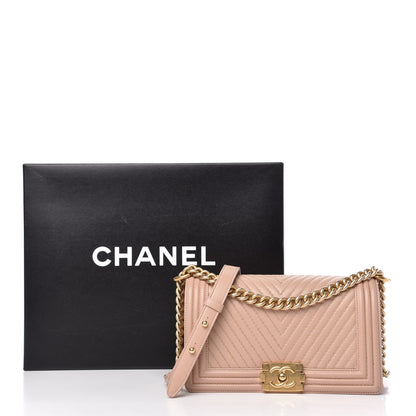 Chanel Lambskin Chevron Chain Stitched Medium Boy Flap Nude 11 of 11