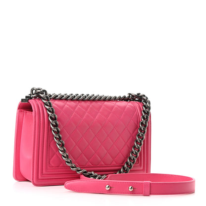 Chanel Lambskin Quilted Medium Boy Flap Pink 2 of 10