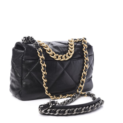 Chanel Goatskin Quilted Medium 19 Flap Black 2 of 9