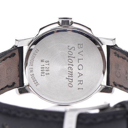 Bulgari Stainless Steel Calfskin 29mm Solotempo Quartz Watch Black 4 of 8