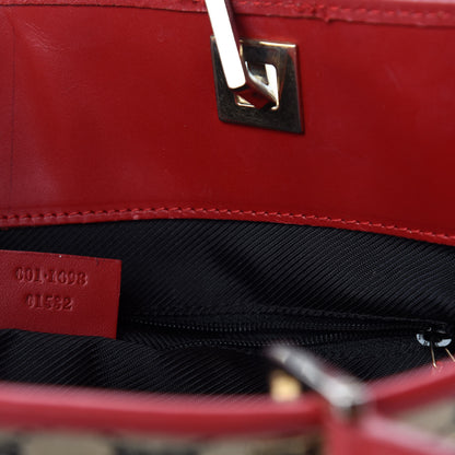 Gucci Monogram Large Bucket Tote Navy Red 11 of 12