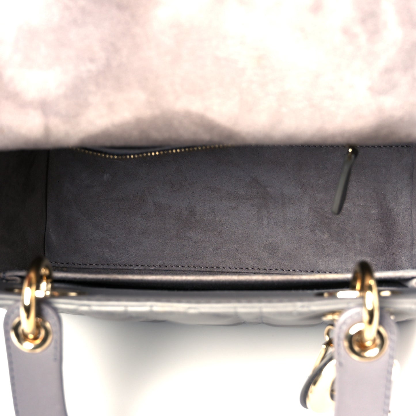 Lambskin Cannage Medium Lady Dior Grey