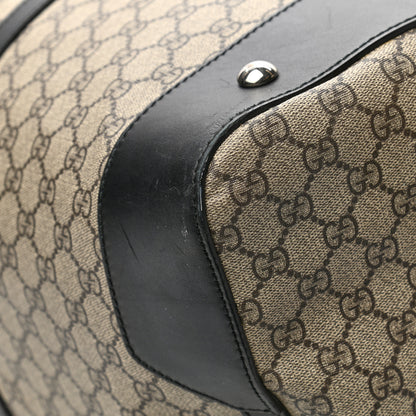 Gucci GG Supreme Monogram Selleria Calfskin Large Duffle Beige Ebony Black 10 of 10