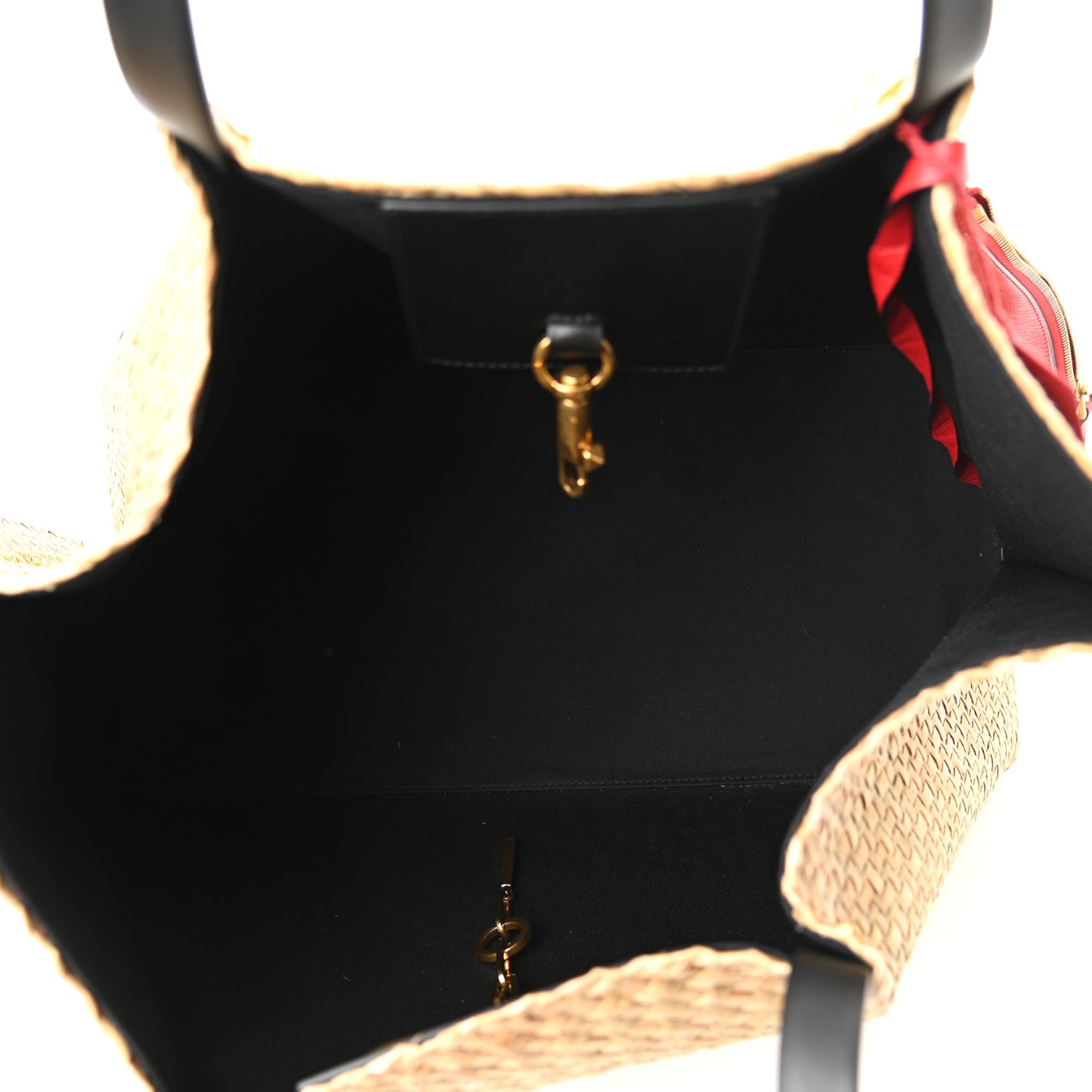 Raffia Large Vlogo Escape Shopper Natural Black Rouge