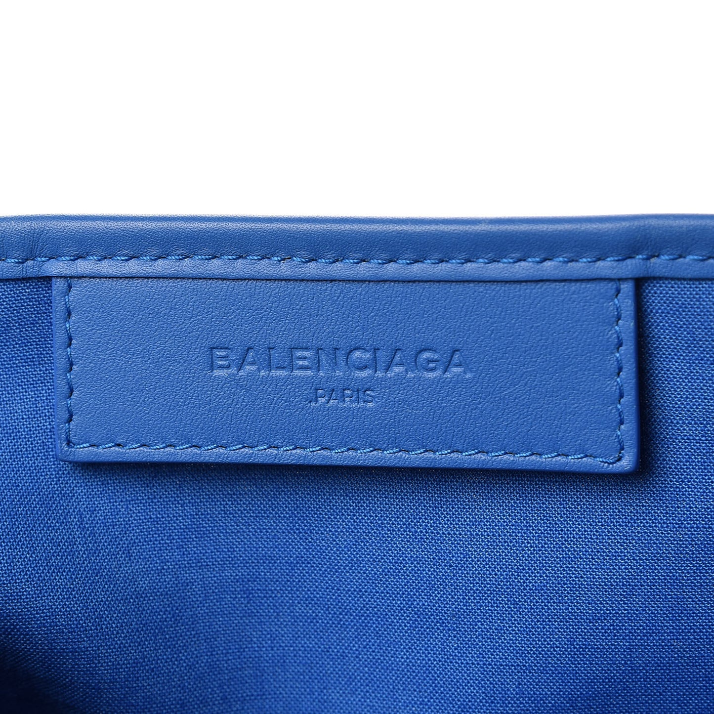 Cotton Canvas Satin Calfskin S Navy Cabas Natural Bleu