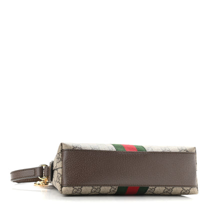 Gucci GG Supreme Monogram Textured Dollar Calfskin Web Small Ophidia Dome Shoulder Bag Beige Ebony New Acero 4 of 12