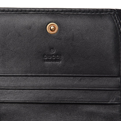 Gucci Calfskin Matelasse Cicada Stud GG Marmont Card Case Wallet Black 5 of 8