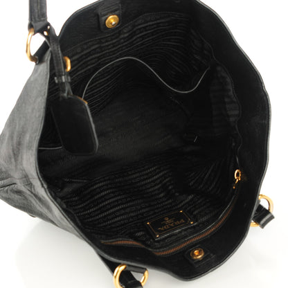 Prada Washed Buffalo Tote Nero Black 5 of 8