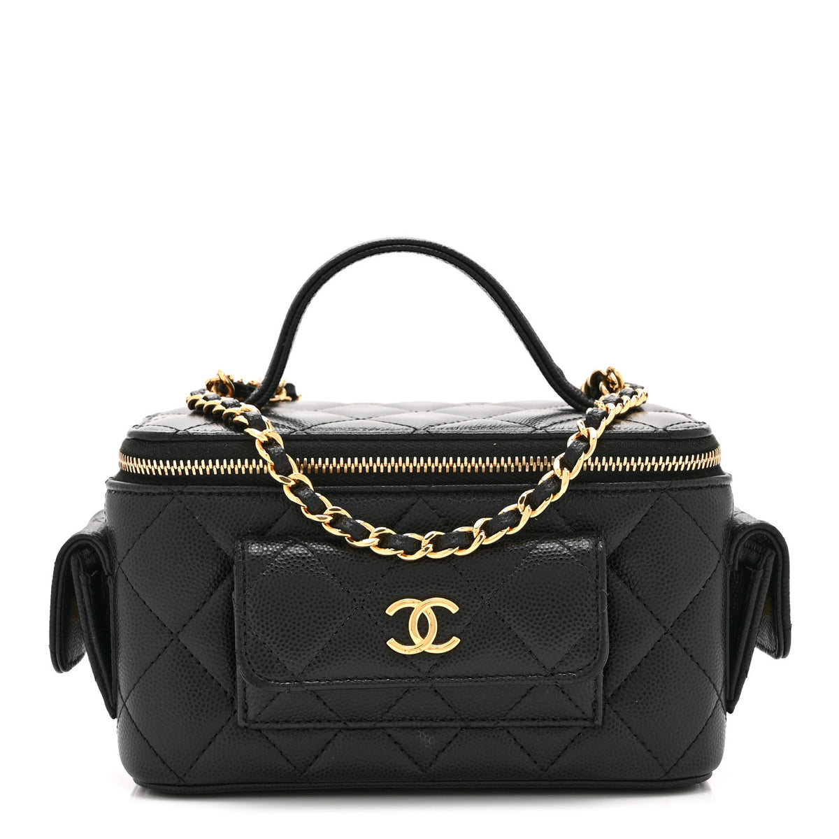 Chanel Caviar Quilted Polly Pocket East West Top Vanity With Chain Black 1 of 11