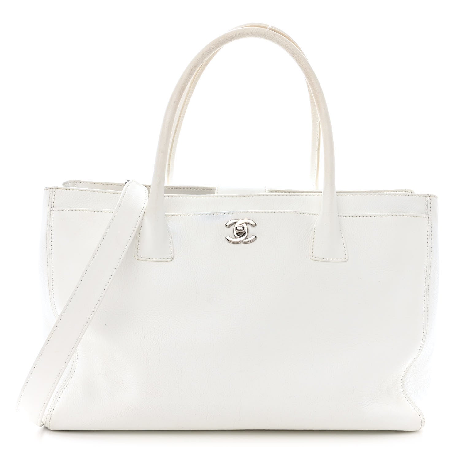 Chanel Calfskin Cerf Executive Shopper Tote White 1 of 23