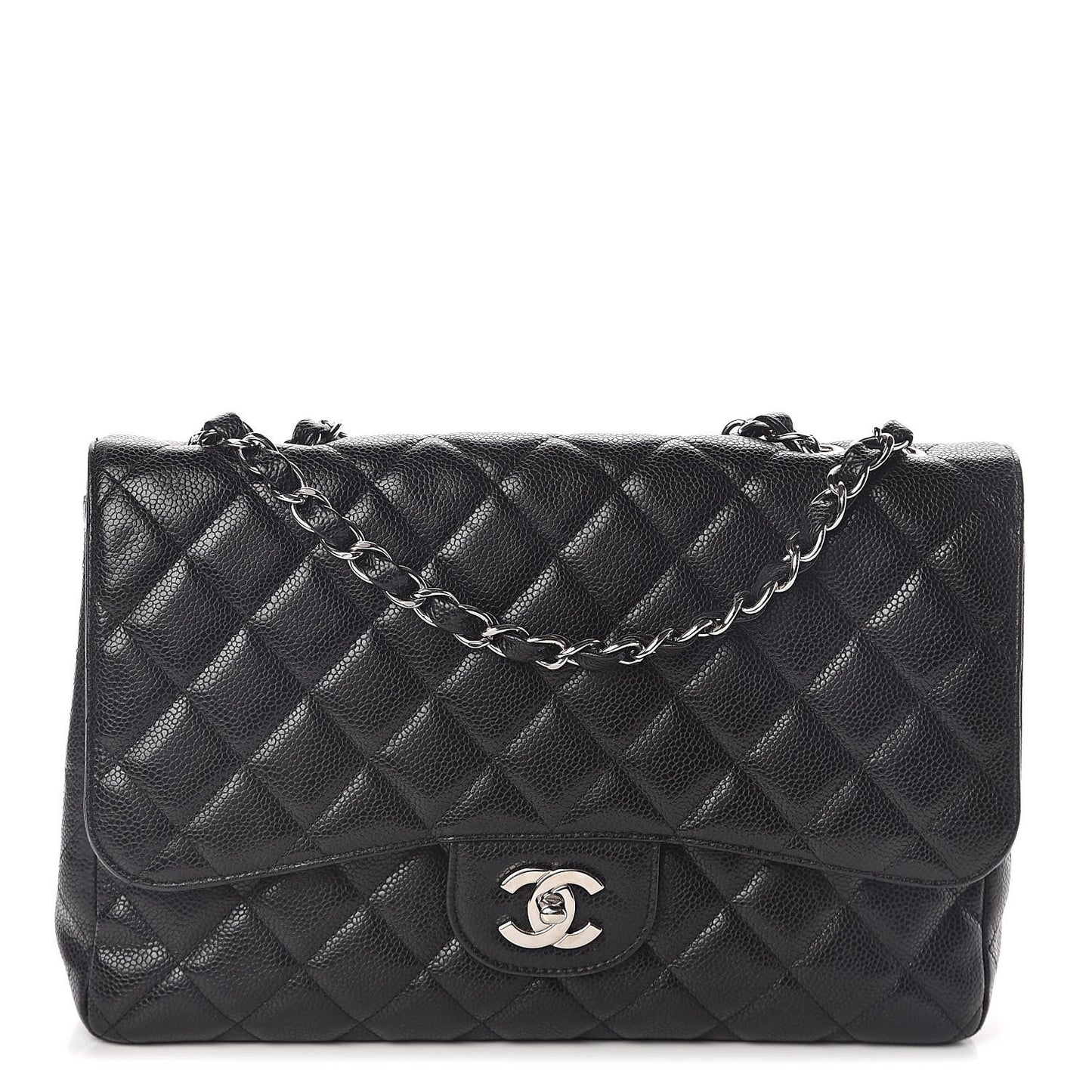 Caviar Quilted Jumbo Single Flap Black