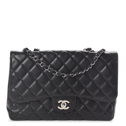Chanel Caviar Quilted Jumbo Single Flap Black 1 of 10