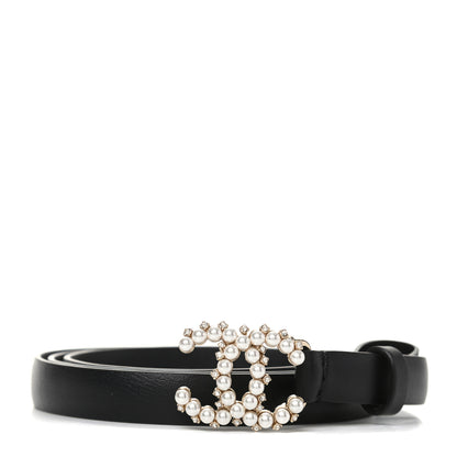 Chanel Calfskin Pearl CC Belt 90 36 Black 1 of 5