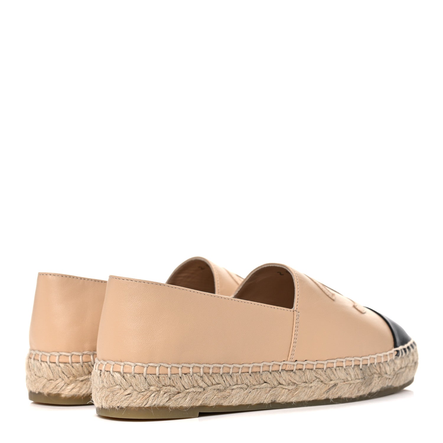 Chanel Lambskin CC Espadrilles 35 Beige Black 4 of 9