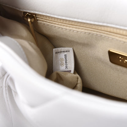 Chanel Goatskin Quilted Medium 19 Flap White 9 of 11