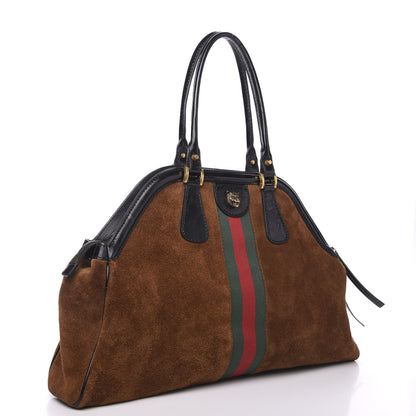 Gucci Suede Ophidia Large Re(Belle) Top Handle Bag Nocciola Black 2 of 14