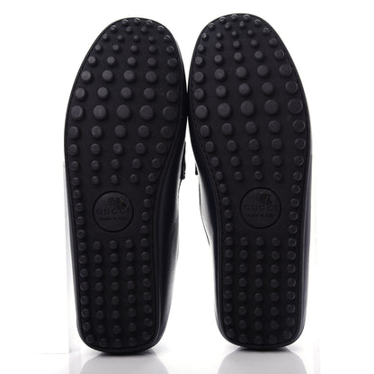 Gucci Nappa Mens GG Driver Loafers 7 Blue 6 of 13