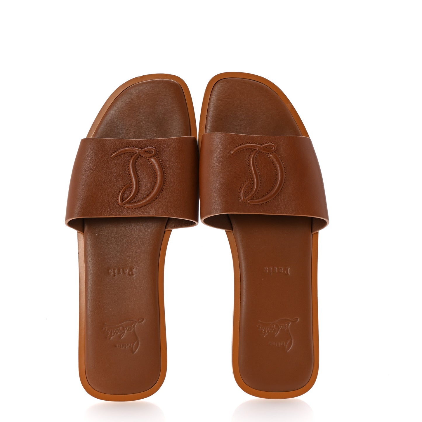 Calfskin Mule Flat Slides 39 Cuoio