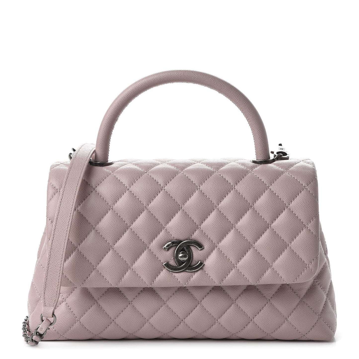 Caviar Quilted Small Coco Handle Flap Pink