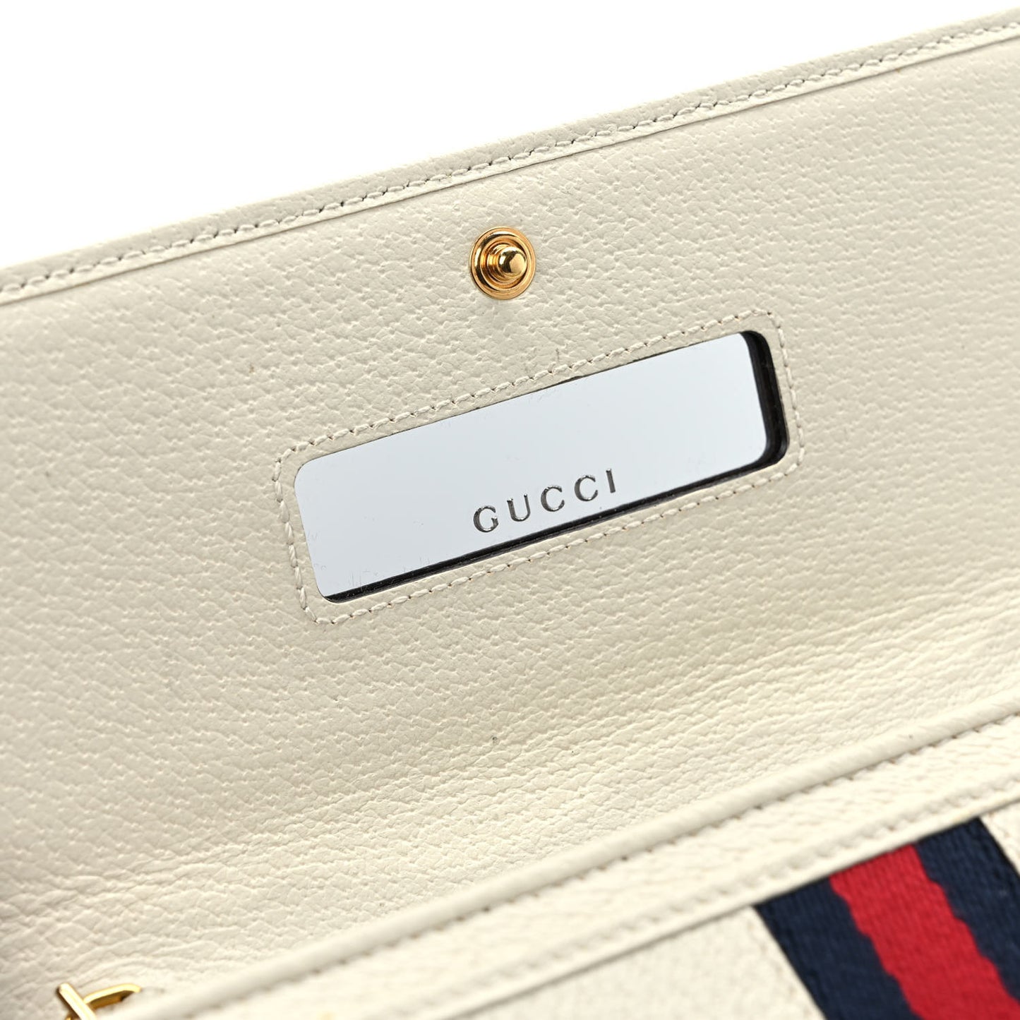 Textured Calfskin Web Ophidia Wallet On Chain Mystic White