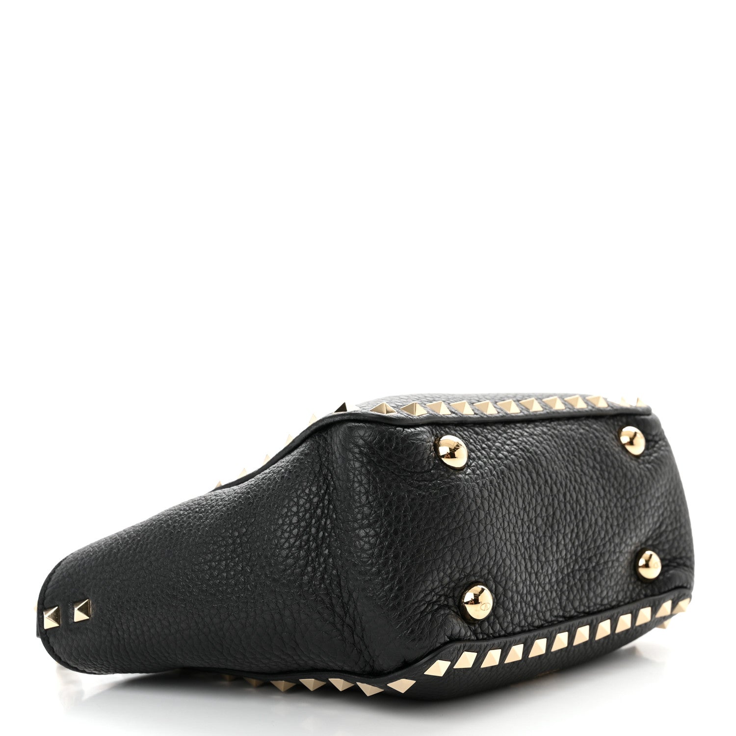 Valentino Garavani Pebbled Calfskin Mini Rockstud Tote Black 4 of 9