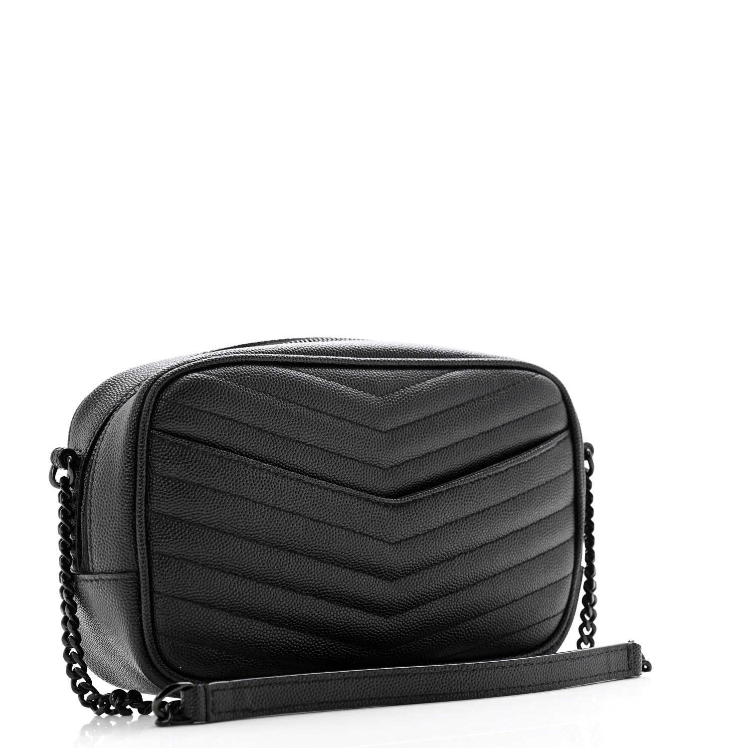 Saint Laurent Grain De Poudre Matelasse Monochrome Monogram Mini Lou Camera Bag Black 3 of 14