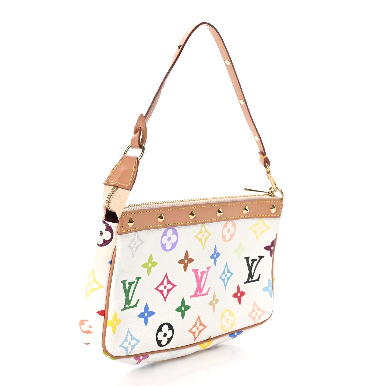 Louis Vuitton Monogram Multicolor Pochette Accessories White 3 of 10
