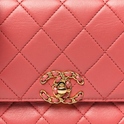 Chanel Lambskin Quilted Small Chain Infinity Top Handle Flap Pink 8 of 11